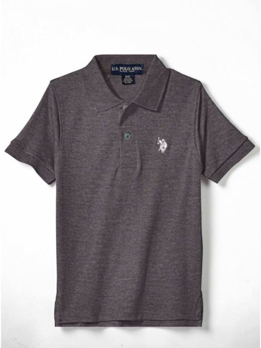 U.S. Polo Assn Boys Gray Short Sleeve Polo Shirt With Embroidered Logo - Picture 4 of 8